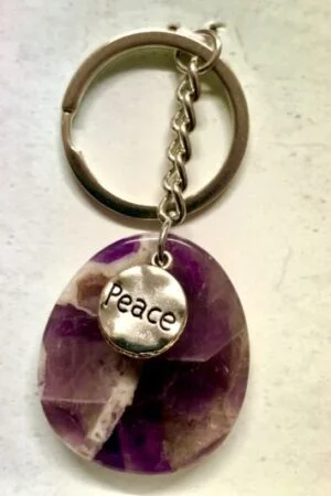 Amethyst - Peace - Crystal Energy Keyring